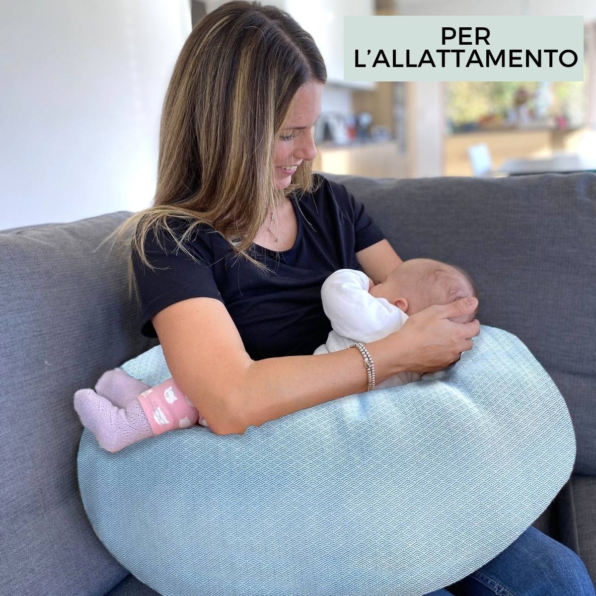 BabyMonkey® Voedingskussen lichtblauw