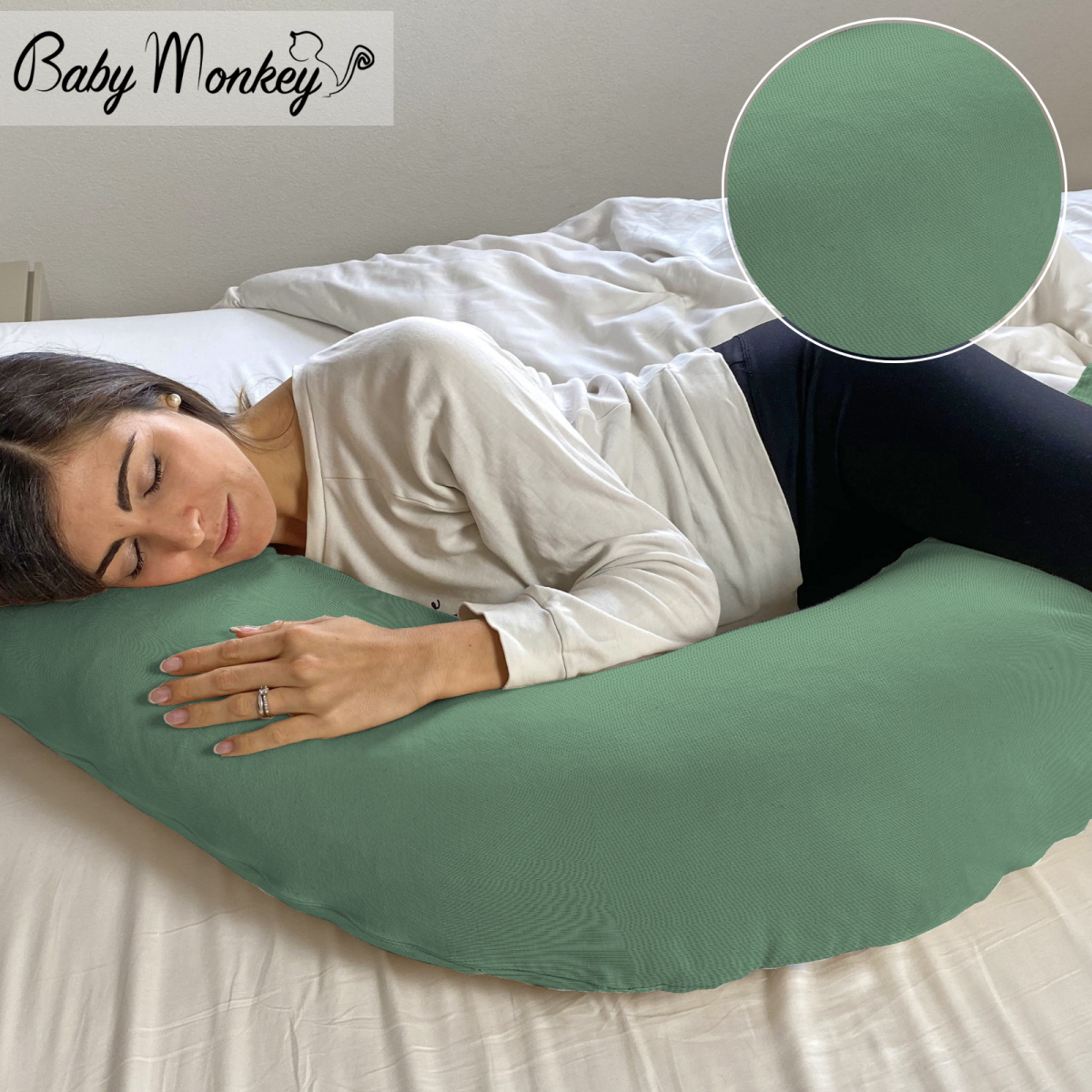 BabyMonkey® Voedingskussen donkergroen