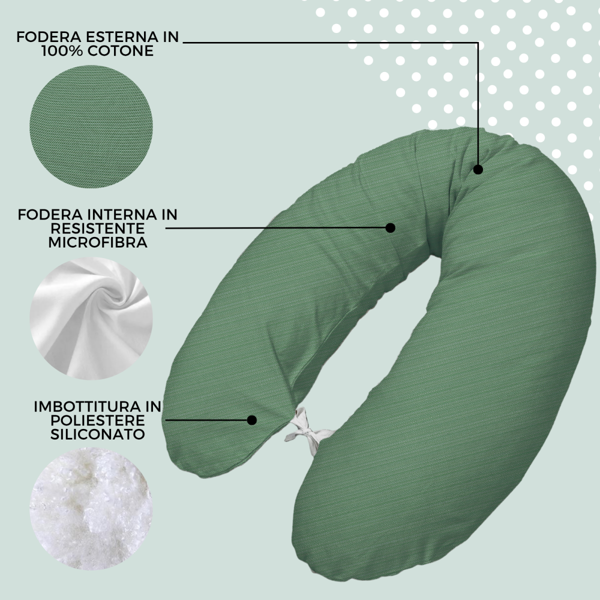 BabyMonkey® Voedingskussen donkergroen